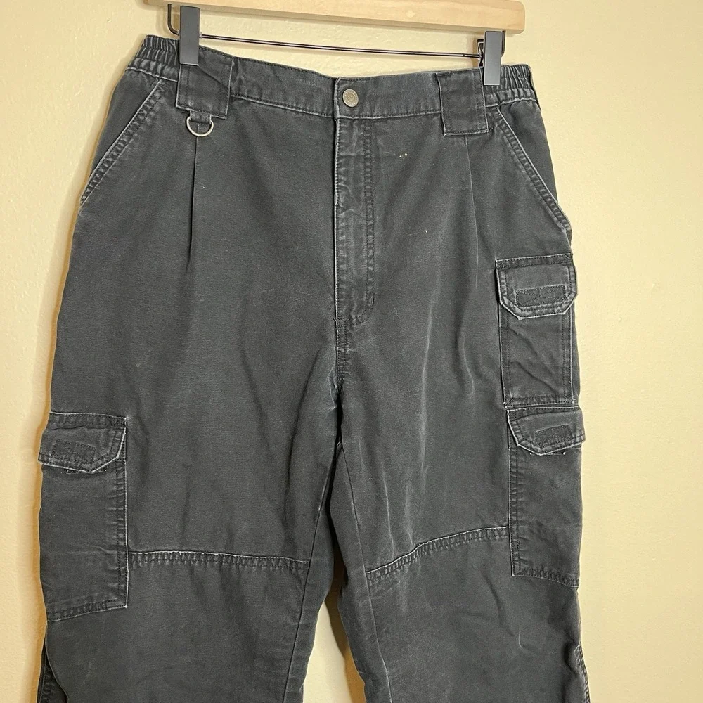 511 tactical pants 34x30 Black‎ Utility Workwear Cargo 90s Canvas Elastic Waist